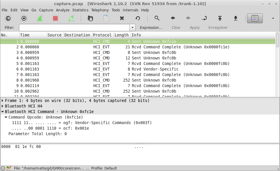 hci uart wireshark